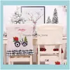 Décorations Fournitures de fête Gardenchristmas Plaid Fashion Cloth Set Indoor Home Christmas Chair Back Er Xmas Party Decoration Drop Delive