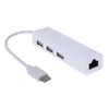 Gorący USB 3.1 Hub Type-C RJ45 Ethernet Network Card LAN Adapter 3 Port dla Macbook Tablet PC Telefon Laptop Akcesoria