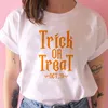 Kvinnors T-shirt Kläder Halloween för Kvinnor Trendig Loose Creative Female IM En Haunt Mess Print Short Sleeve Modern Anime T Shirt