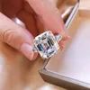 Engagement Promise Ring 925 Sterling Silver Asscher Cut 6CT 5A CZ Luxury Wedding Band Rings for Women Bridal Jewelry 6 T29533598