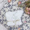 Primavera Branco Blusa Meninas de Algodão Princesa Camisa Lace Sleeve Lapela de Manga Longa Mangas Top Blusa 210701