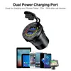 Dual USB QC 3.0 Snelle telefoon met spanningsdisplay Voltmeter voor 12-24V Boat Motorcycle Car Charger Socket