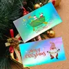 Cartes d'invitation Laser arc-en-ciel, 50 pièces, joyeux noël, décor cadeau, carte de Message de fête père noël bonhomme de neige