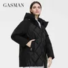 GASMAN Winter down jacket collection Fashion Solid Stand-up collar Women Coat Elegance oversize Hooded Women's jackets 8198 211221