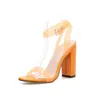 Scarpe eleganti Moda Novità Cinturino con fibbia Sandali da donna Caviglia Peep Toe Hoof Heels High Summer Ladies