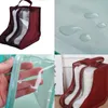 Storage Bags Oxford Cloth Waterproof Shoes Bag Dust Boots Cover With Clear View Window Case (Claret)