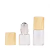 Petits flacons à roulettes ambrés transparents, flacon de parfum à bille en verre, rechargeable, 1ml, 2ml, 3ml, 5ml, 10ml