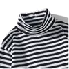 Fojaaganto Quality Brand Men Stripe T-shirt Nowy męski z długim rękawem Harajuku T shirt Mężczyzna Dorywczo Turtleneck Bawełniane Koszulki Topy G1222