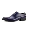 Zapatos de cuero genuino con cordones, vestido Formal Vintage italiano, punta en punta, zapatos Oxford para oficina y boda, zapatos sociales para hombres D31