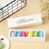 6 galler Macaron Wrap Paper Wedding Party Presentkartonger Choklad Cookie Packing Box RRB12227