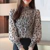 2021 herbst Frühling Frauen Chiffon Blusen Casual Stehkragen Floral Frauen Kleidung Langarm Gedruckt hemd Frauen Tops 6197 50 210225