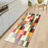 Houtnerf keuken mat slaapkamer ingang deurmat nordic home gang vloer decoratie woonkamer tapijt badkamer antislip tapijt 210727