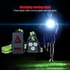 Draagbare lantaarns LED Running Light USB oplaadbare 380lm waterdichte borstlamp voor het joggen Buiten klimmen Wandelvissingsveiligheid WAARSCHUWING