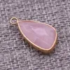 Natural Stone chakra Charms Rose Quartz Healing Reiki Amethyst Crystal Pendant Finding for DIY Men Necklaces Jewelry 14x26mm