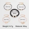 Bedelarmbanden modeketen voor dames en meisjes hartvormige figuur 8 patroon snaar mat zwart kralen armband set van 4 stuks