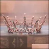 Tiaras Hair Smycken Forsven Baroque Luxury Crystal Crowns Bridal FL Circle de Noiva Bröllop Tillbehör Dekoration JL Y1130 Drop Delivery 2