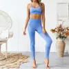 Dames Workout Outfit Dame Meisje Leggings Sport Bra Wirefree Brassière Panty Set X0629