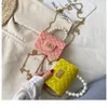 Meisjes mini-portemonnees en handtassen Mode Jelly Geweven Crossbody Tassen voor Dames Mini Muntstuk Portemonnee Kinder Clutch Purse