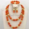 Brincos Colar 2021 Últimas Últimas Nigerian Africano Beads Bridal Jóias Conjunto Artificial Coral CJ409