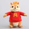 Alvin و chipmunks أفخم لعب Kawaii رقيق السنجاب حيوانات محشوة 9 "22 سم الأطفال هدية عيد 210724