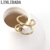 10st Dainty Gold-Color Crystal Zirconia Ringar CZ Pave Boy and Girl Ring för kvinnor Tjejer Trendiga 2021 Smycken