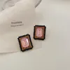 s2015 fashion jewelry s925 silver post baroque geometry earrings square rhinstone stud earrings