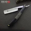 Titan Titan shaving tools wooden handle steel blade straight shaving razor for men 220223