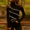Women's Blouses & Shirts Women Elegant Glitter Sequin Shiny Blouse 2022 Spring Casual Turtleneck Mesh Tops Pullover Lady Autumn Hollow Out B