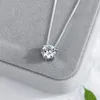 YHAMNI Высокое качество пасьянс белый циркон колье ожерелья 925 серебряная цепочка простой кулон ожерелье женский подарок ювелирные изделия D06203D