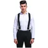 Högkvalitativ ren färg 5cm breda x-shape mens män hängslen 4 klipp elastiska manliga suspenders