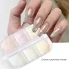 Nail Glitter 2022 Fashion 6 Grids Pearl Shell Powder Aurora Mirror Rubning Pigment Sparkly Charm Nails Art Accessory Design Prud22