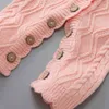 Ins baby herfst winter gebreide onesies mode uit een stuk trui + hoed tweedelige set jumpsuits schattige kinderen grils outdoor kleding H9290rn8