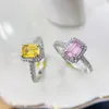 Clusterringe wertvoll 1ct Topaz Promise Ring 925 Sterling Silber Engagement Ehering für Frauen Brautparty Schmuckgeschenk