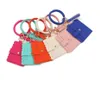 Bangle Bracelet Card Bag Wallet Keychain Wristlet Keyring Leopard handbag Leather Credit Card holder with Tassel 39 style