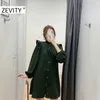 Zevity Women Agaric Lace с твердыми цветными складками платье рубашки офис женский фонарь грудь, повседневный бизнес vestido ds4601 210303