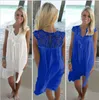 Boho Style femmes robe en dentelle été lâche décontracté plage Mini balançoire robes en mousseline de soie Bikini couvrir vêtements pour femmes