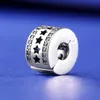 925 Linha de prata esterlina de estrelas clipe de clipe charme bead se encaixa europeu pandora estilo jóias charme pulseiras