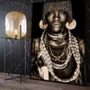 Nowoczesne afrykańskie plemienne czarne plakaty sztuki i grafiki Kobieta na płótnie obrazy ścienne zdjęcia do salonu wystrój domu cuad3096