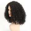 16 inch afro kinky krullend synthetische pruiken simulatie menselijk haar pruik bruin kleur perruques de cheveux humains wl9192-T30 / 33 #