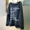 Faded Thick Letter Print Sweatshirt Women Autumn Winter 100% Cotton Warm Retro Pullover Casual Vintage Oversize Hoodie Tops 2020 X0721