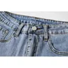 [DEAT] Lato Moda Krótkie Spodnie Wysokiej Talia Solidna Kolor Nieregularny Otwór Osobowość Kobiety Dżinsowe Szorty 13C940 210527