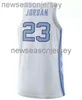 Zszyty UNC North Carolina Tar Heels #23 Jersey Dostosuj dowolne numery xs-5xl 6xl koszulka do koszykówki