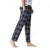Pantalon Homme classique vêtements de nuit hommes flanelle Plaid pyjama coton sommeil salon Pantalon Homme maison Pantalon avec poche Pantalon Homme