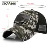 Tacvasen Tactical Camouflage Cappellini da baseball da uomo Estate Mesh Military Army Caps Costruito camionista Cappelli con cappelli con bandiera USA Q0911