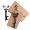 Key Bottle Opener Deer Vintage Jul Housewarming Födelsedagsfest Bröllop Favoriter Zinc Alloy Openers med TAG Card RRB13659