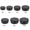 50PCS Schwarz Gewinde Leere Aluminium Creme Jar Zinn Kosmetische Lip Balm Container Nagel Dekor Handwerk Topf Nachfüllbare Flaschen