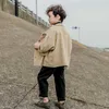 Fashion Baby Girl Boy Corduroy Shirt Jacket Cotton Toddler Teen Child Spring Autumn Coat Baby Outwear Clothes 3-14Y H0909