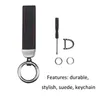 Keychain Klasik Zarif Tasarımcı Araba Keyring Süet Diy Unisex Lanyard Kırmızı Siyah Küçük Mücevher Lover Kolye