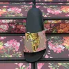 2021 дизайнерские женские мужские сандалии с правильной цветочной коробкой пыли сумки обувь змея печать слайд лето широкие плоские сандалии тапочки