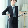 New Spring Summer Formal Elegant Women's Pants Suit Set Business Blazers Trouser Suits 2 Piece Work Wear Sets Office Ladies T200818